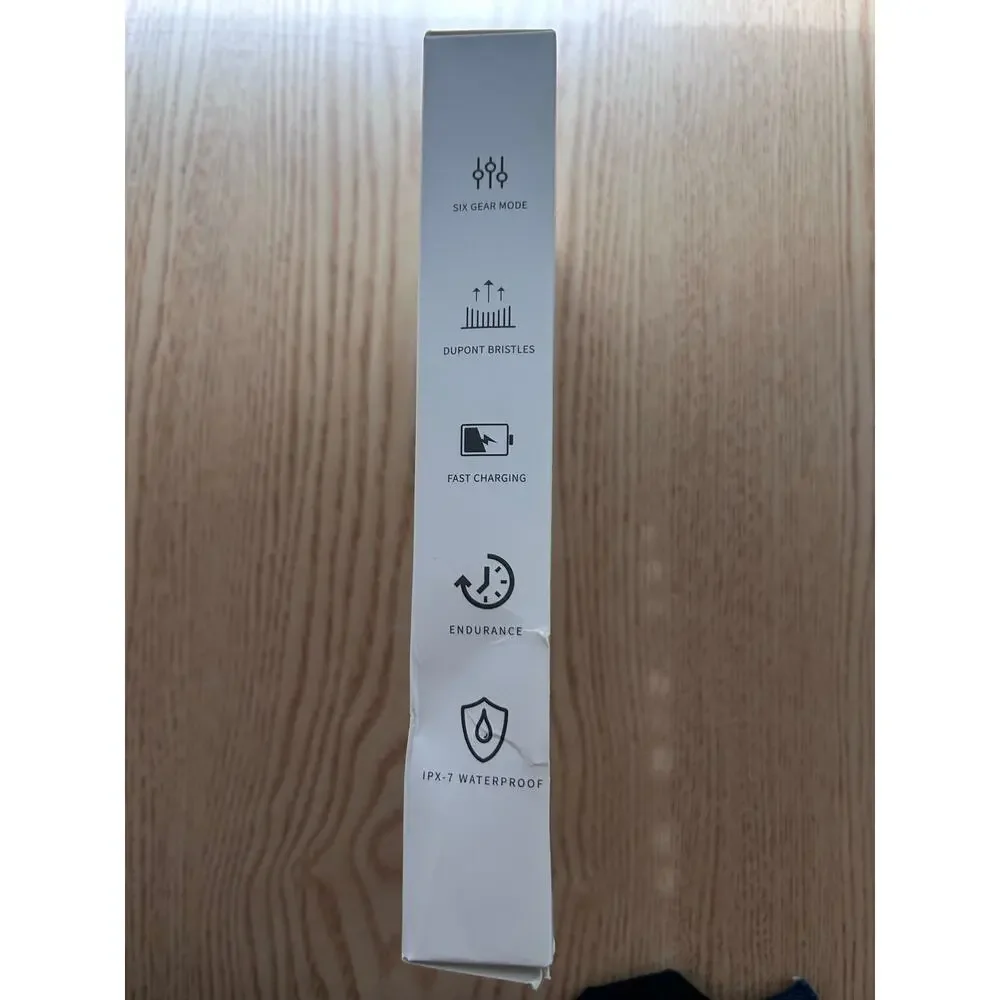 New IPX7 Sonic Electric White Toothbrush with 2 Brush Heads & USB Cable
